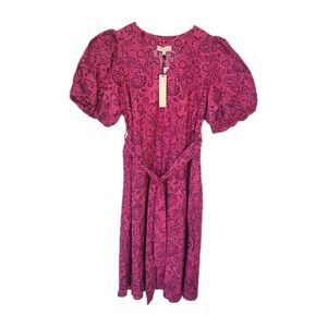 PINCH Teagan Midi Dress Puff Sleeves Boho Chic Floral Print Size XL NWT